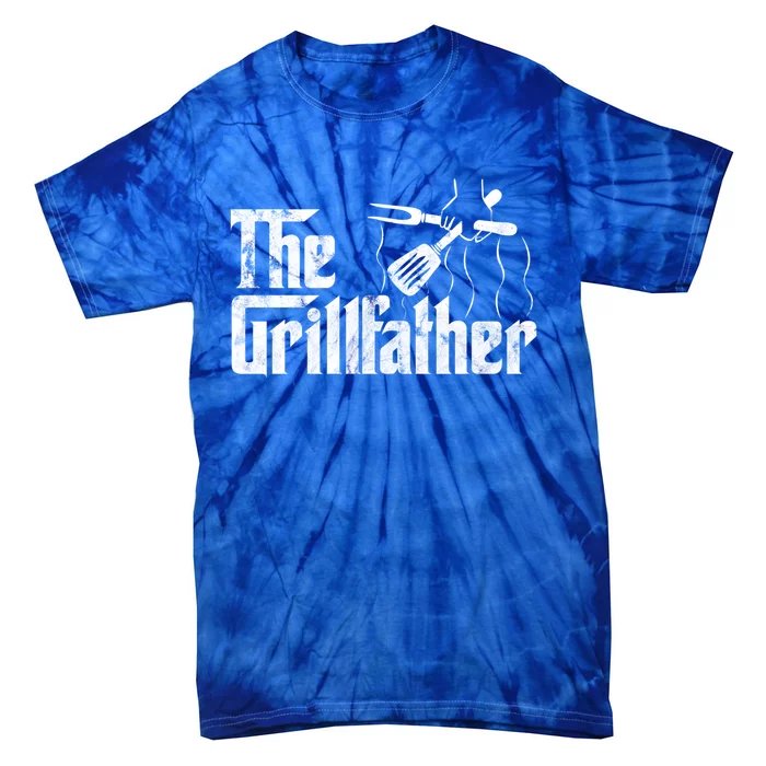 The Grillfather Vintage Bbq Barbecue Grill Chef Gift Idea Gift Tie-Dye T-Shirt