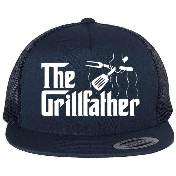 The Grillfather Vintage BBQ Grill | Chef Flat Bill Trucker Hat