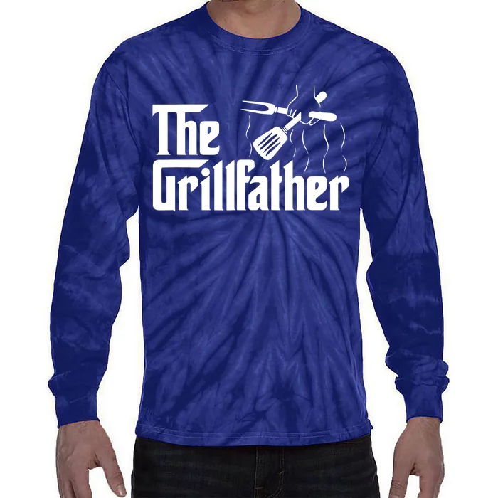 The Grillfather Vintage BBQ Grill | Chef Tie-Dye Long Sleeve Shirt