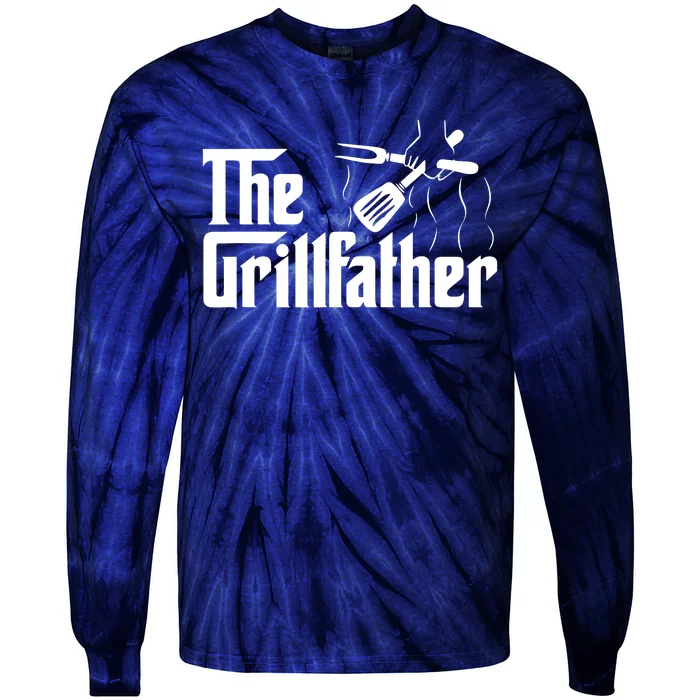 The Grillfather Vintage BBQ Grill | Chef Tie-Dye Long Sleeve Shirt