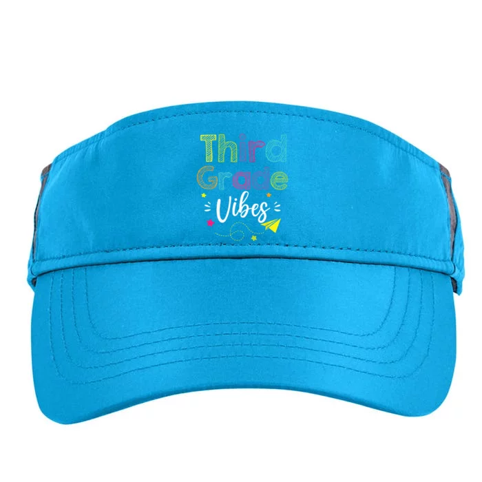 Third Grade Vibes Back To School Retro 3rd Grade Teachers Adult Drive Performance Visor