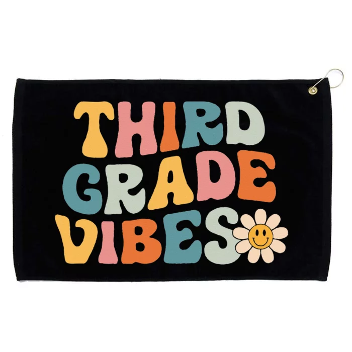 Third Grade Vibes 3rd Grade Team Retro 1st Day of School Grommeted Golf Towel