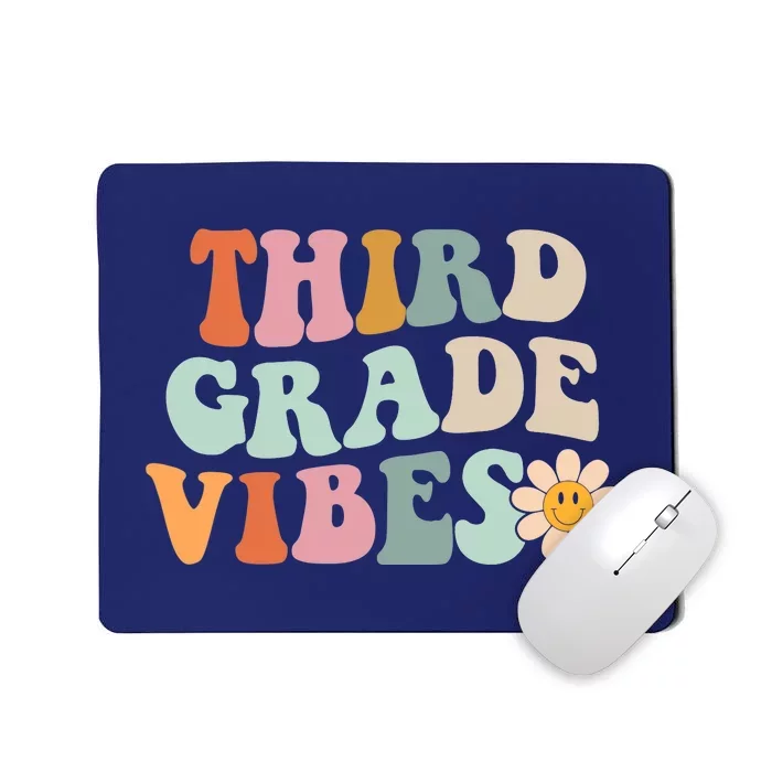 Third Grade Vibes 3rd Grade Retro Gnoovy Back To School Mousepad