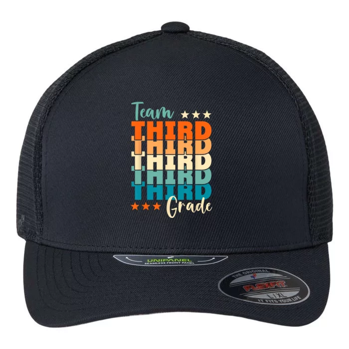 Third Grade Vibes Team 3rd Grade Retro 1st Day Of School Flexfit Unipanel Trucker Cap