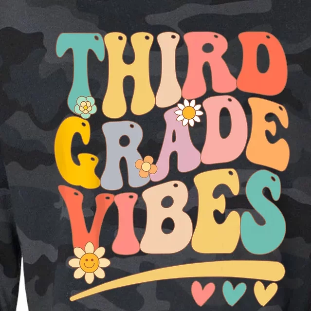 Third Grade Vibes For Girl Boy 3rd Grade Teacher Cropped Pullover Crew