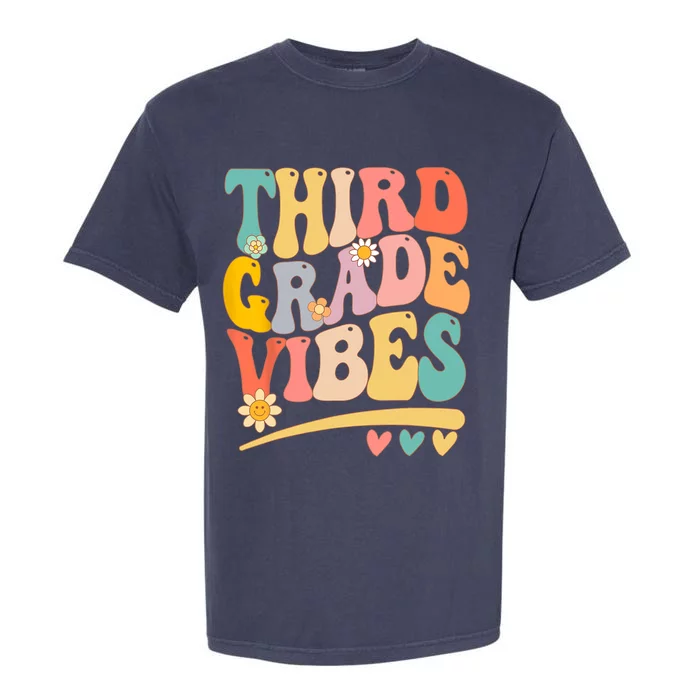 Third Grade Vibes For Girl Boy 3rd Grade Teacher Garment-Dyed Heavyweight T-Shirt