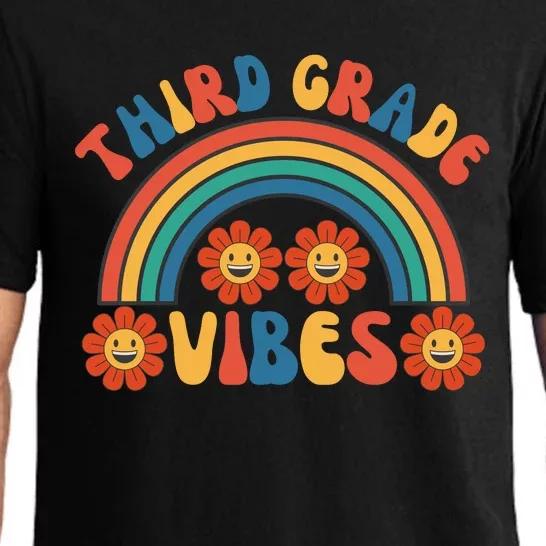 Third Grade Vibes Retro Groovy Third First Day Of School Pajama Set