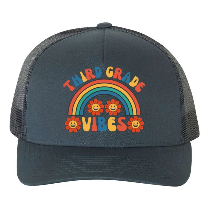 Third Grade Vibes Retro Groovy Third First Day Of School Yupoong Adult 5-Panel Trucker Hat