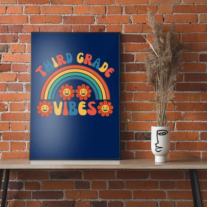 Third Grade Vibes Retro Groovy Third First Day Of School Poster