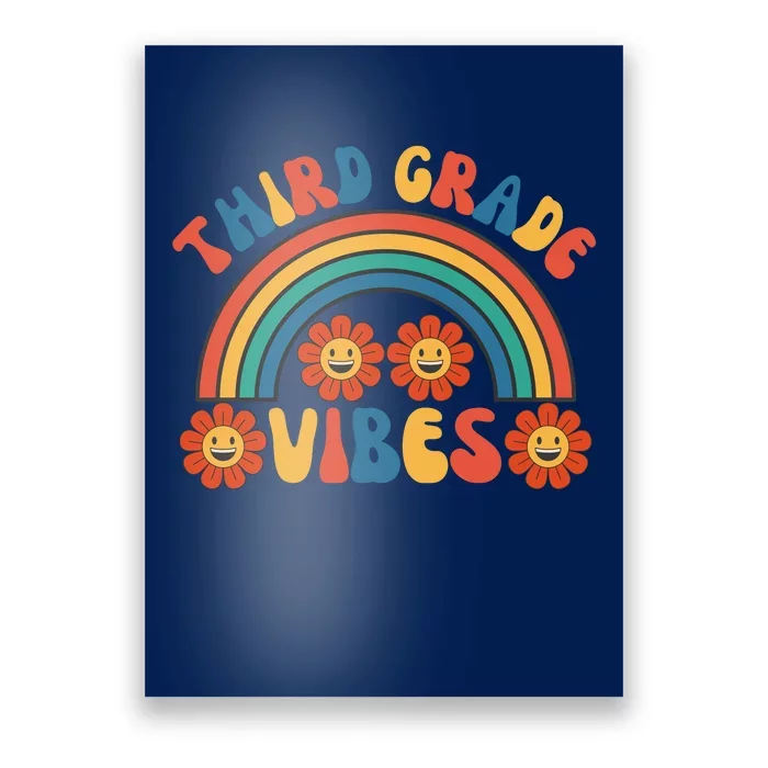 Third Grade Vibes Retro Groovy Third First Day Of School Poster