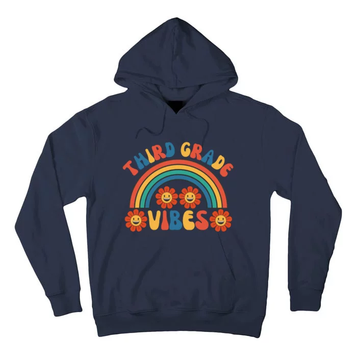 Third Grade Vibes Retro Groovy Third First Day Of School Tall Hoodie