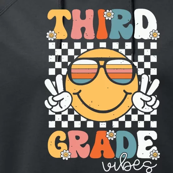 Third Grade Vibes Smile First Day Of School 3rd Grade Team Performance Fleece Hoodie