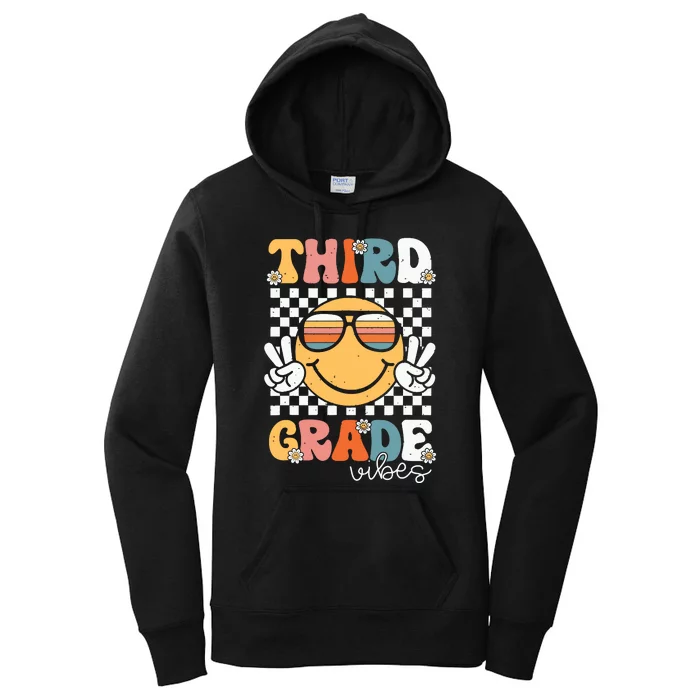 Third Grade Vibes Smile First Day Of School 3rd Grade Team Women's Pullover Hoodie