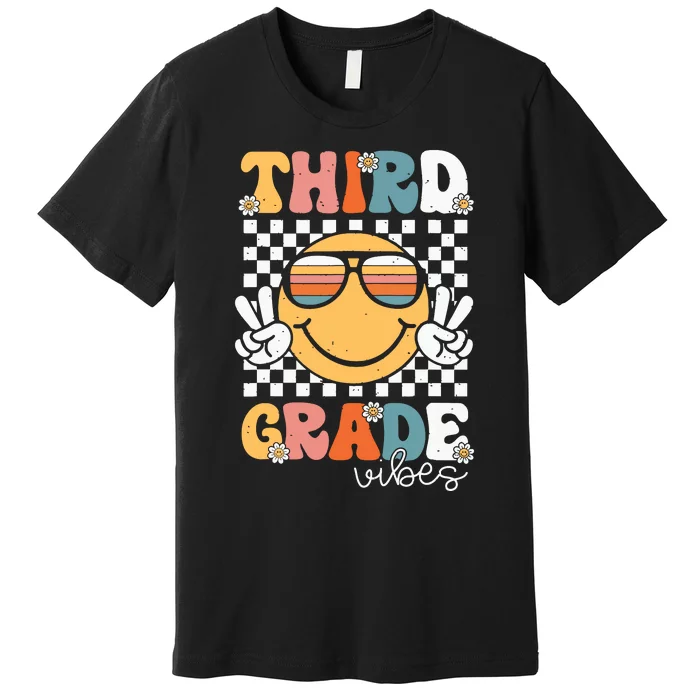 Third Grade Vibes Smile First Day Of School 3rd Grade Team Premium T-Shirt