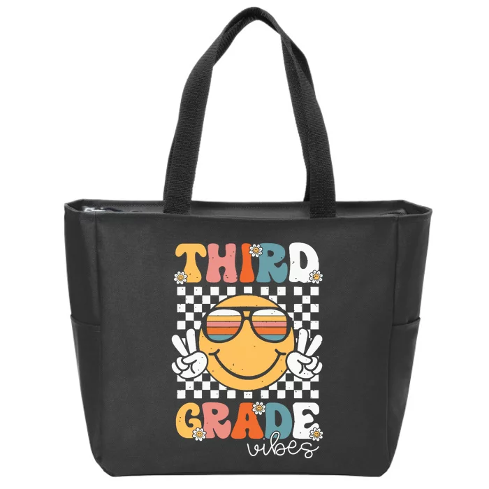 Third Grade Vibes Smile First Day Of School 3rd Grade Team Zip Tote Bag