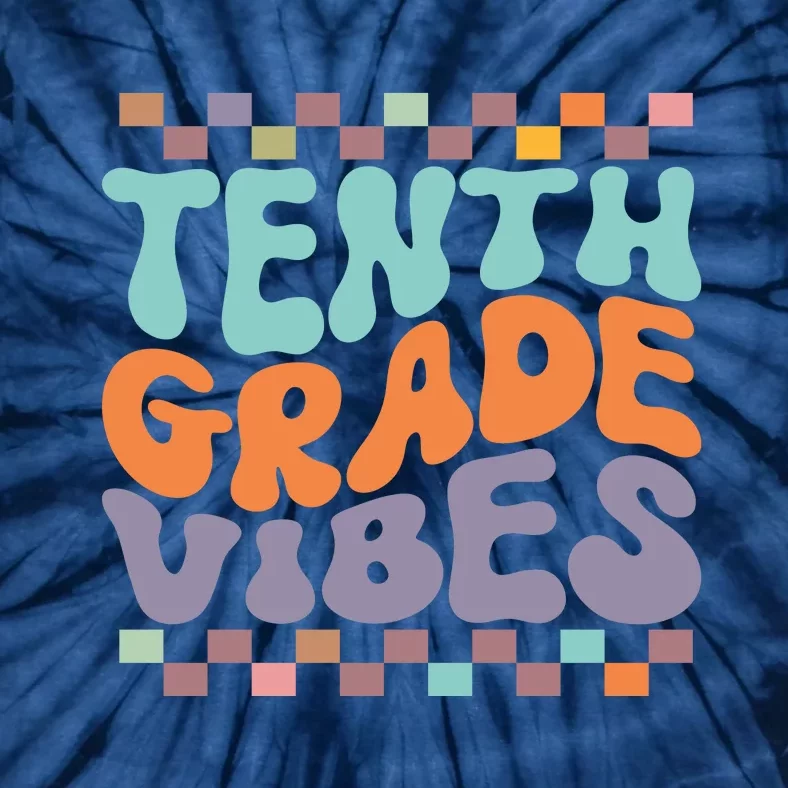 Tenth Grade Vibes Retro Groovy 10th Grade Back To School Tie-Dye T-Shirt