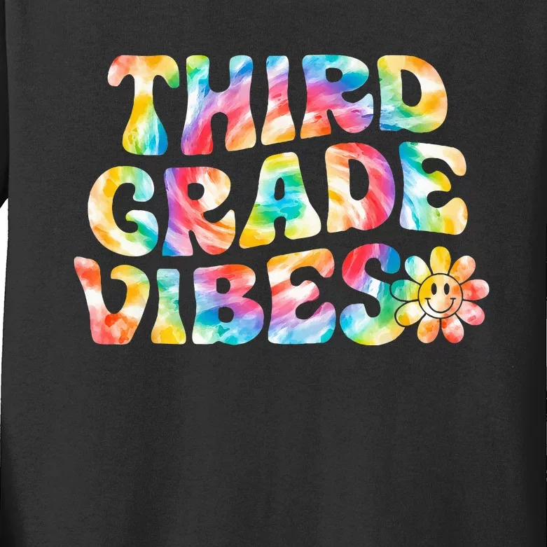 Third Grade Vibes 3rd Grade Team Teachers Kids Long Sleeve Shirt