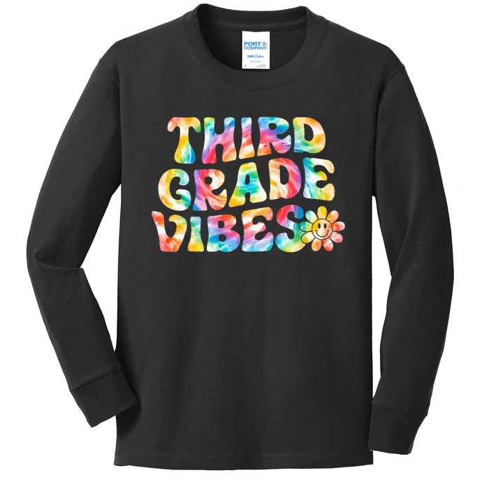 Third Grade Vibes 3rd Grade Team Teachers Kids Long Sleeve Shirt