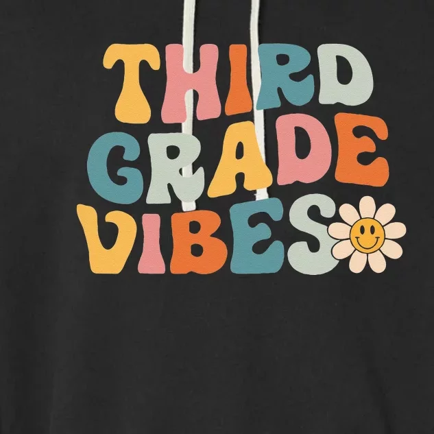 Third Grade Vibes 3rd Grade Team Retro 1st Day Of School Garment-Dyed Fleece Hoodie