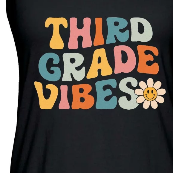 Third Grade Vibes 3rd Grade Team Retro 1st Day Of School Ladies Essential Flowy Tank