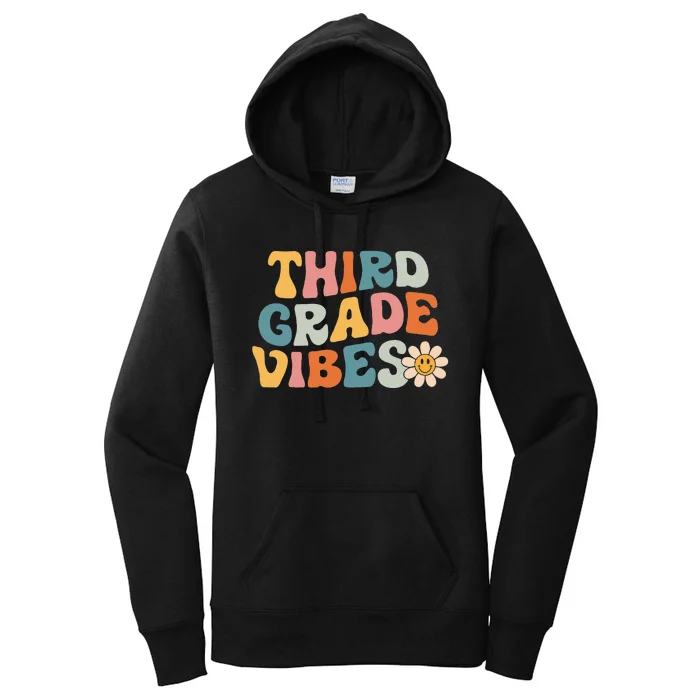 Third Grade Vibes 3rd Grade Team Retro 1st Day Of School Women's Pullover Hoodie