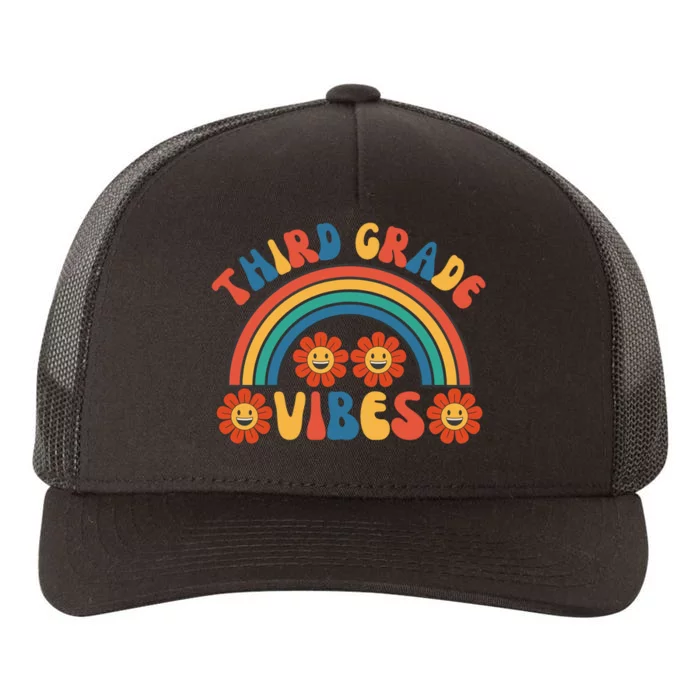 Third Grade Vibes Retro Groovy Third First Day Of School Yupoong Adult 5-Panel Trucker Hat