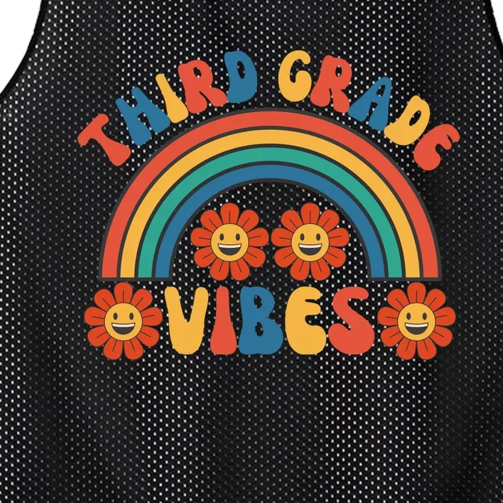 Third Grade Vibes Retro Groovy Third First Day Of School Mesh Reversible Basketball Jersey Tank