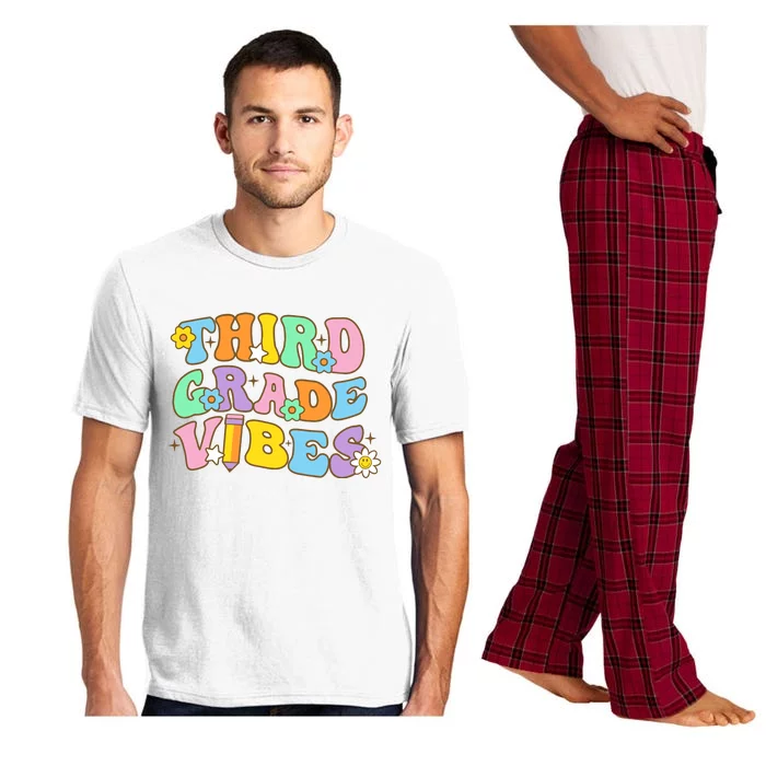 Third Grade Vibes Third Grade Teacher 3rd Grade Teacher Student Back To School Pajama Set