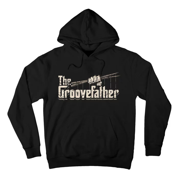 The Groovefather Vintage Drums Drumming Gifts Band Drummer Hoodie