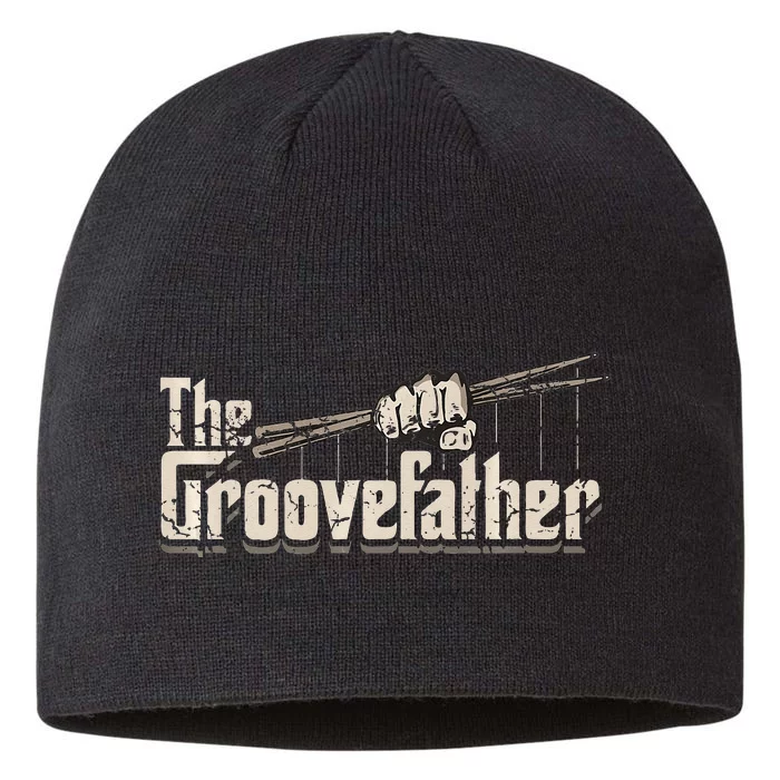 The Groovefather Vintage Drums Drumming Gifts Band Drummer 8 1/2in Sustainable Knit Beanie