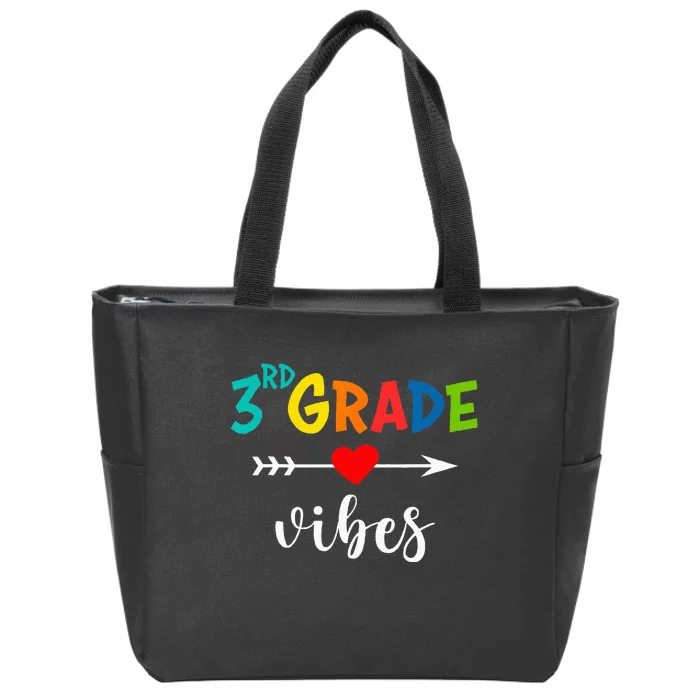 Third Grade Vibes 3rd Grade Team First Day Of School Teacher Zip Tote Bag