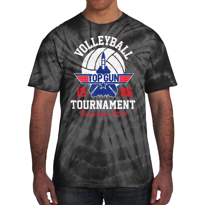 Top Gun Volleyball Tournament funny american flag Tie-Dye T-Shirt