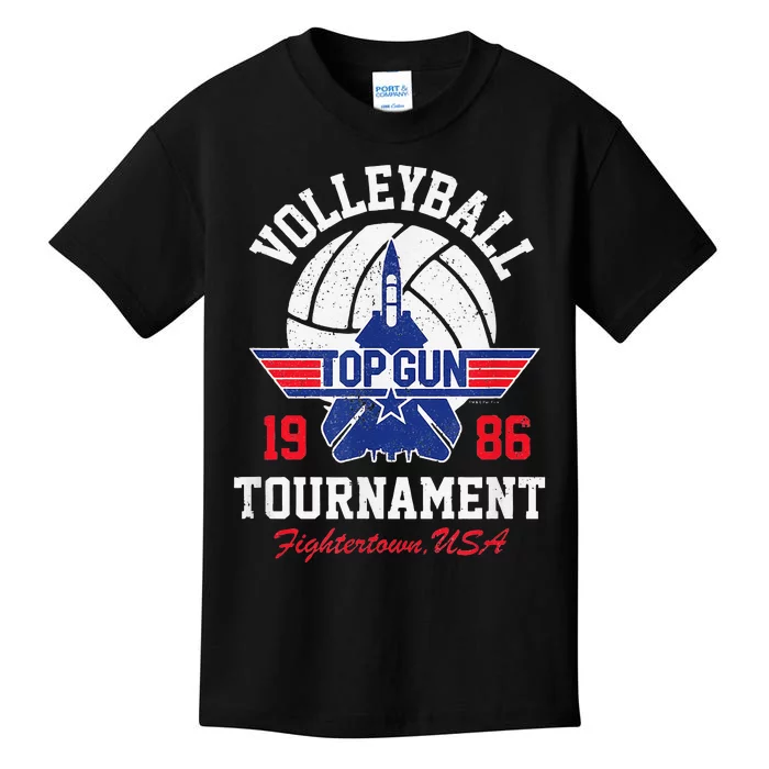 Top Gun Volleyball Tournament funny american flag Kids T-Shirt