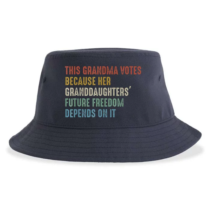 This Grandma Votes Because Her Granddaughters Future Freedom Sustainable Bucket Hat