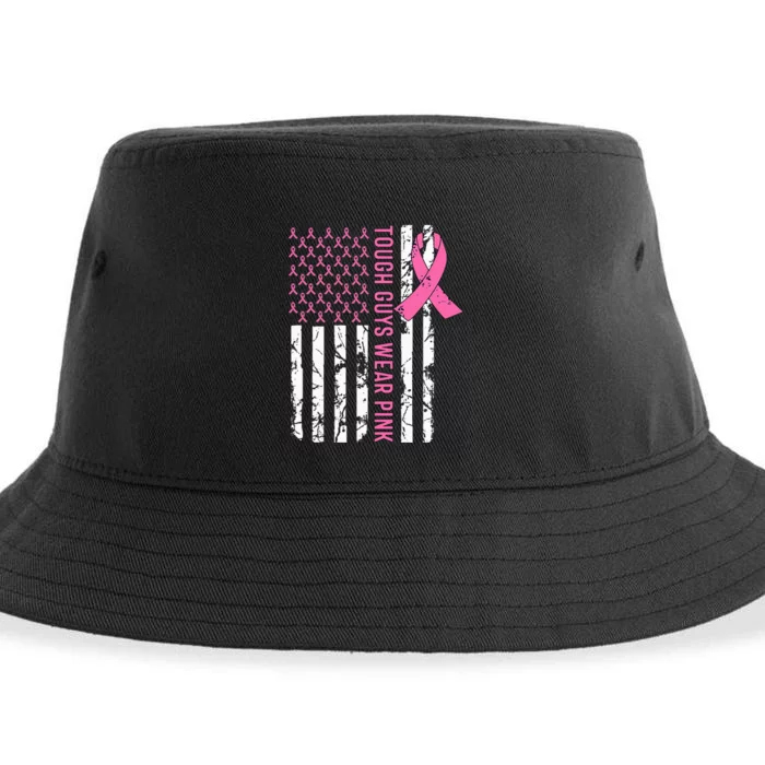 Tough Guys Wear Pink Breast Cancer Awareness Ribbon Sustainable Bucket Hat