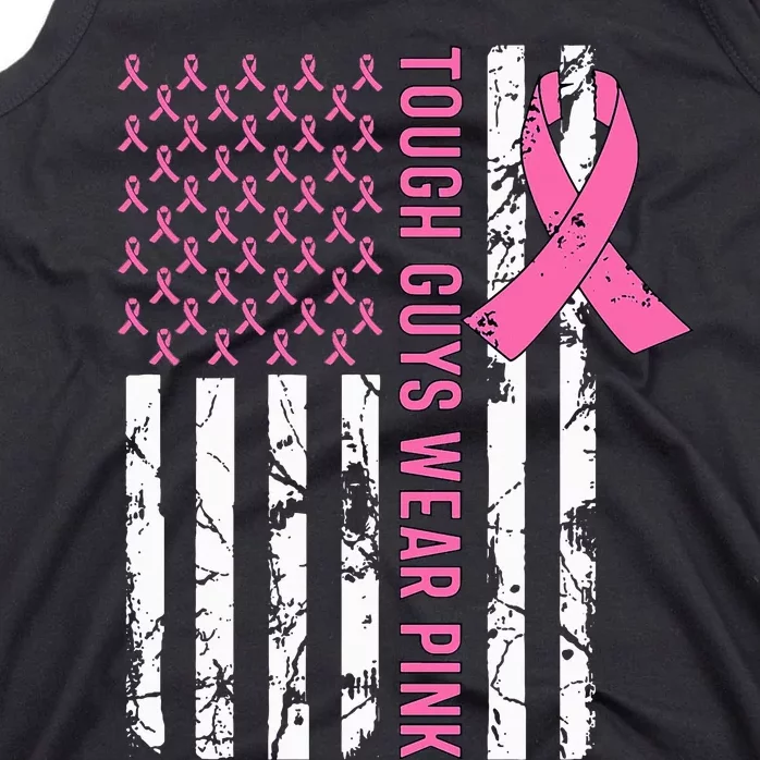 Tough Guys Wear Pink Breast Cancer Awareness Ribbon Tank Top