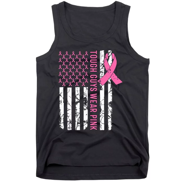 Tough Guys Wear Pink Breast Cancer Awareness Ribbon Tank Top