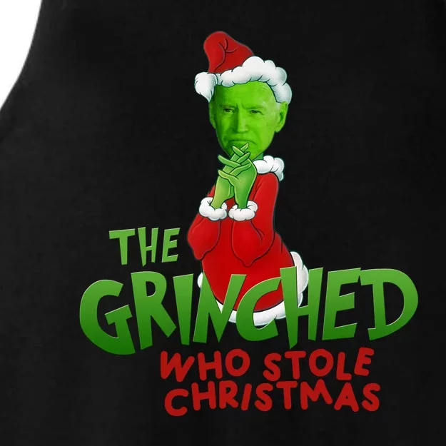 The Grinched Who Stole Christmas Funny Joe Biden Ladies Tri-Blend Wicking Tank