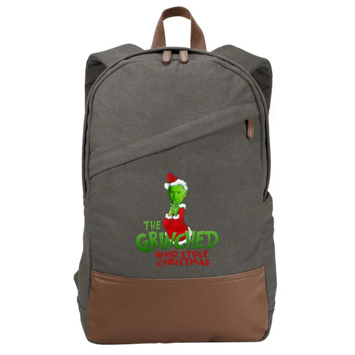 The Grinched Who Stole Christmas Funny Joe Biden Cotton Canvas Backpack