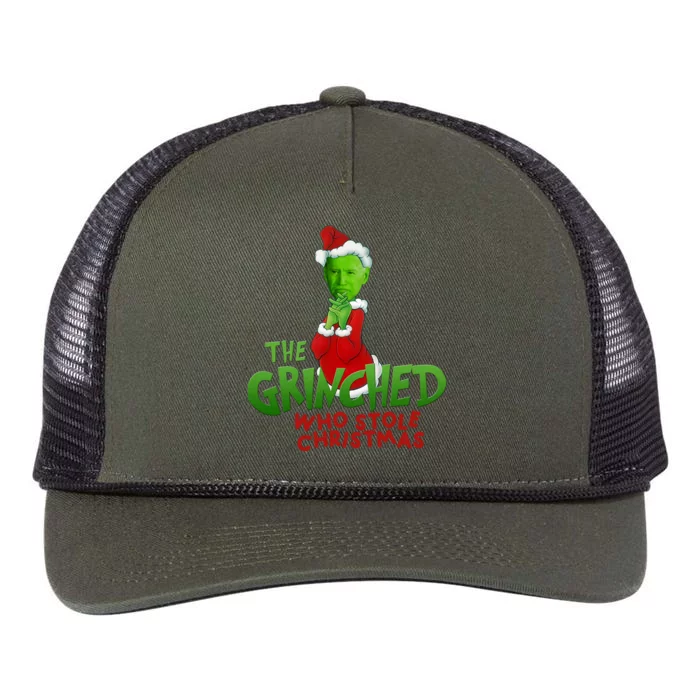 The Grinched Who Stole Christmas Funny Joe Biden Retro Rope Trucker Hat Cap