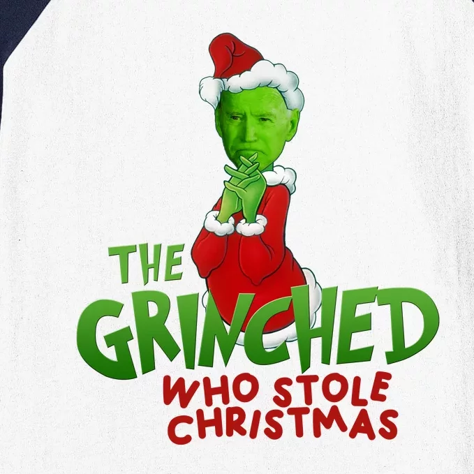 The Grinched Who Stole Christmas Funny Joe Biden Baseball Sleeve Shirt