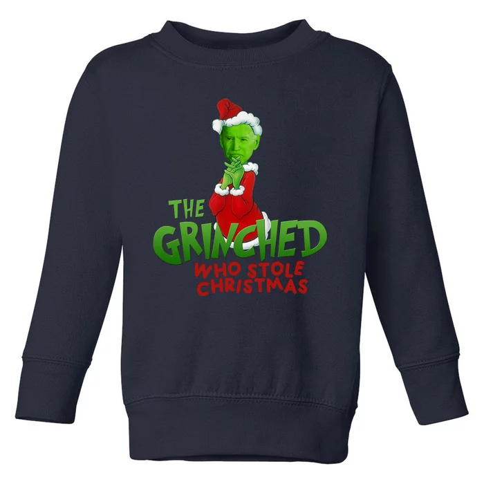 The Grinched Who Stole Christmas Funny Joe Biden Toddler Sweatshirt