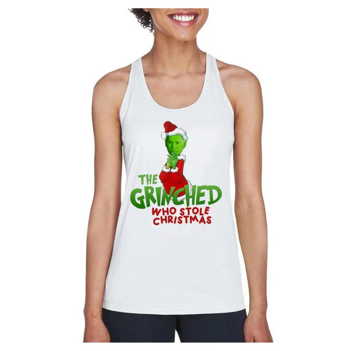 The Grinched Who Stole Christmas Funny Joe Biden Women's Racerback Tank