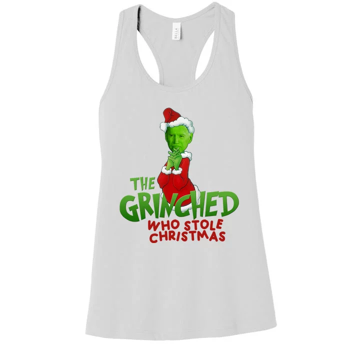 The Grinched Who Stole Christmas Funny Joe Biden Women's Racerback Tank