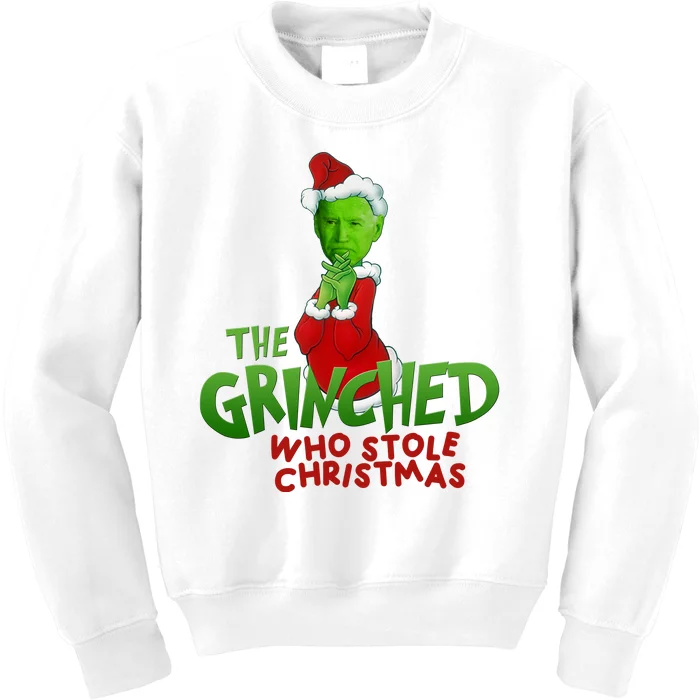 The Grinched Who Stole Christmas Funny Joe Biden Kids Sweatshirt