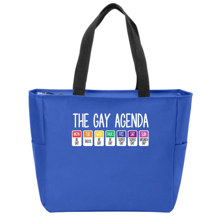 The Gay Weekly Agenda Funny Lgbt Pride Rainbow Cute Gift Zip Tote Bag