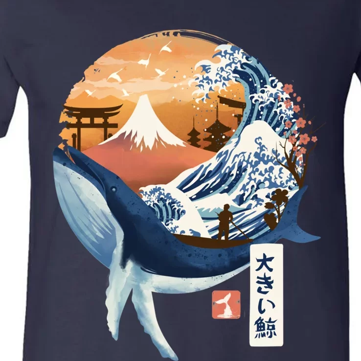 The Great Whale Copy V-Neck T-Shirt