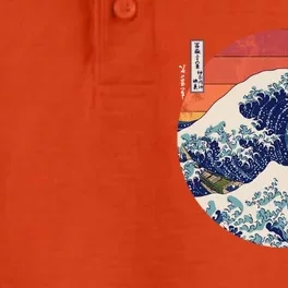 The Great Wave Kanagawa Hokusai Japanese Retro Dry Zone Grid Performance Polo