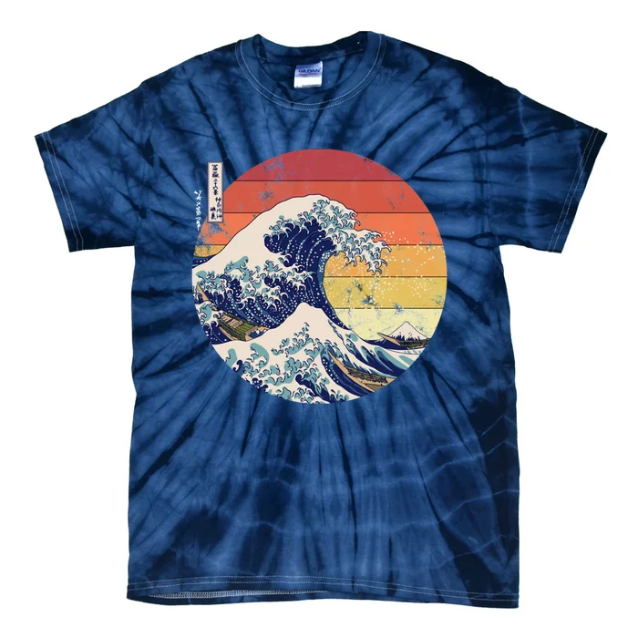 The Great Wave Kanagawa Hokusai Japanese Retro Tie-Dye T-Shirt