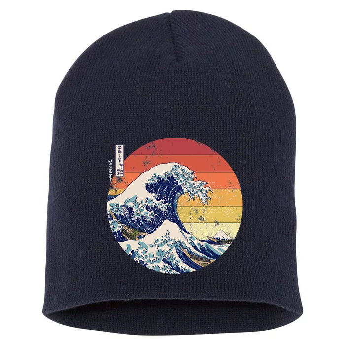 The Great Wave Kanagawa Hokusai Japanese Retro Short Acrylic Beanie